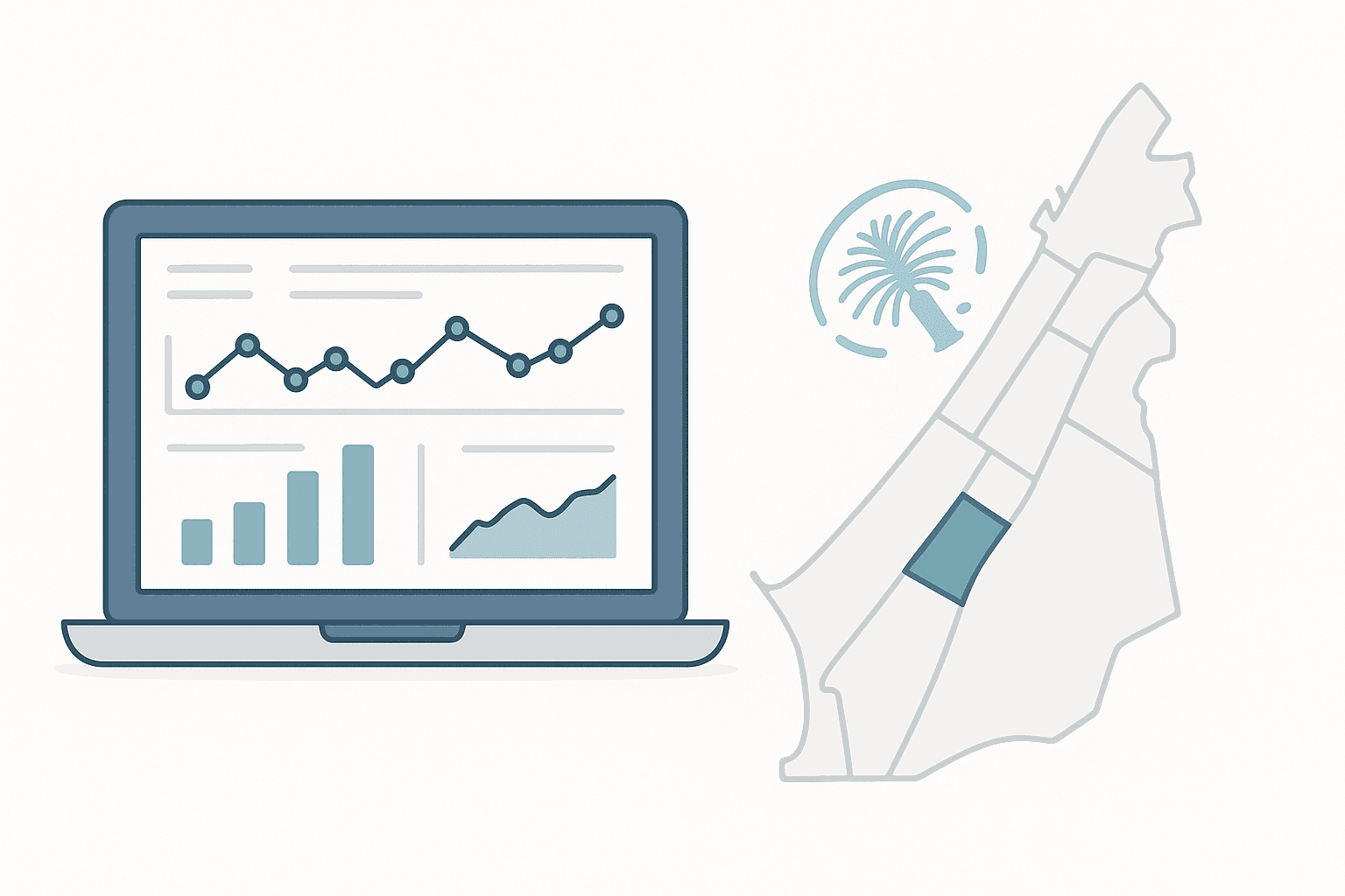 Analytics and Dubai map